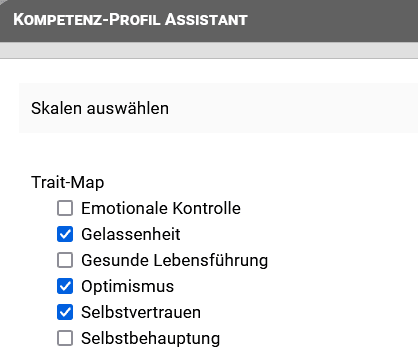 Arbeit im Profilmanager: 2. Schritt